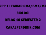 RPP 1 Lembar Biologi SMA/MA/SMK Kelas 10 Semester 2