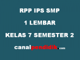 RPP SMP 1 Lembar Kelas 7 IPS Revisi 2020