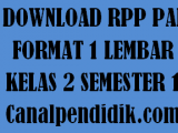 Download RPP 1 Lembar Pelajaran PAI Kelas 2 Semester 1