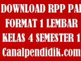 Download RPP 1 Lembar Pelajaran PAI Kelas 4 Semester 1